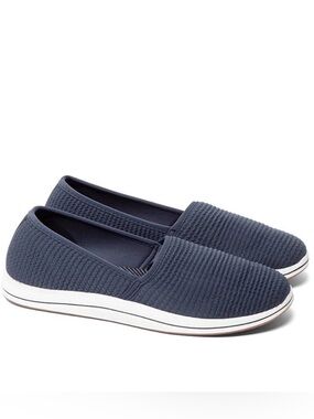 Clarks Navy Cloudsteppers Breeze Stretch Mesh Lightweight slip-on Loafer Sz 7.5